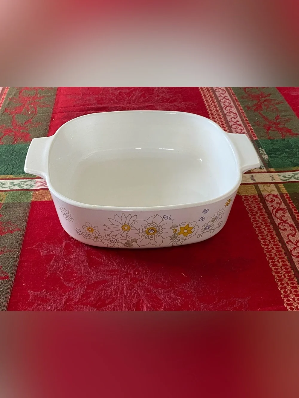 Vintage Corning Ware A-2-B Floral Bouquet 2qt Casserole Baking Dish Daisy Design